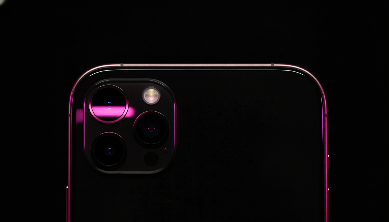 Macro close-up of the ambient light sensor pinhole on an iPhone bezel